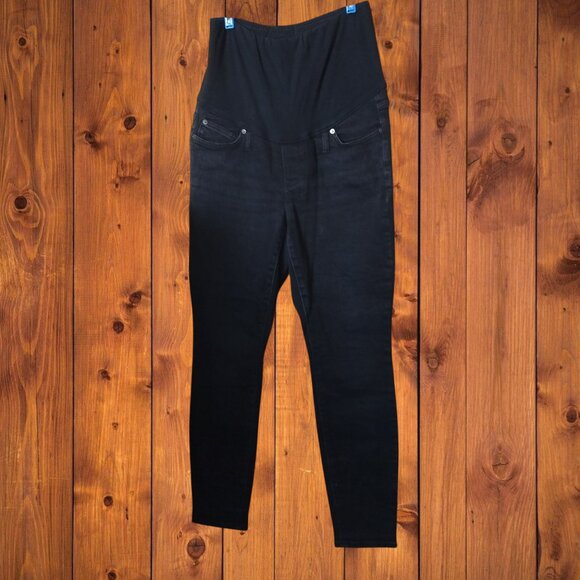 Gap Maternity Women's Size 31/12R Black Full Panel Pull On Skinny Jeans - Picture 1 of 5